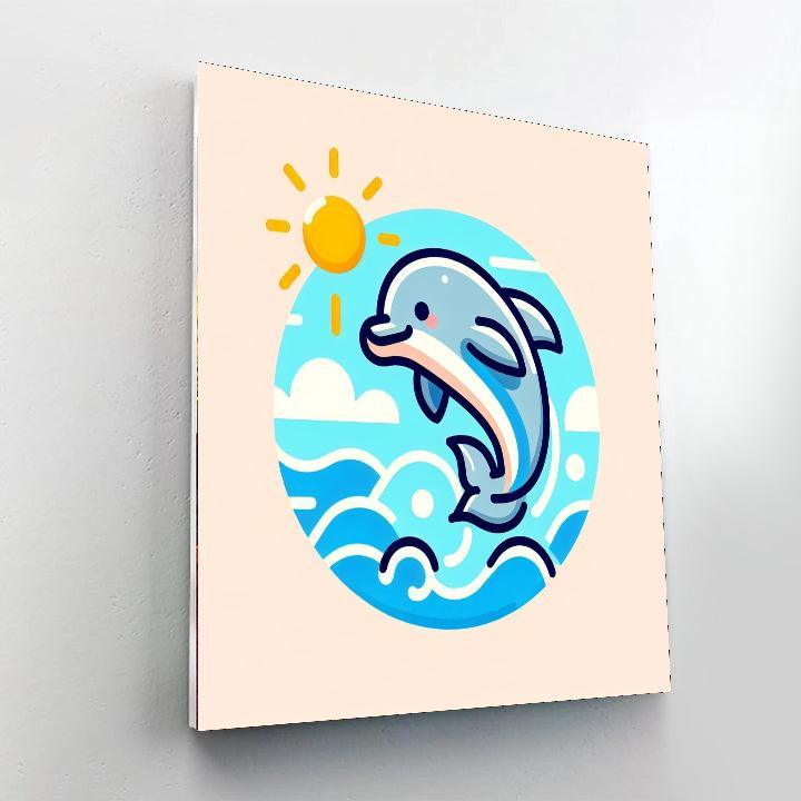 Sunny Day Dolphin Paint By Number