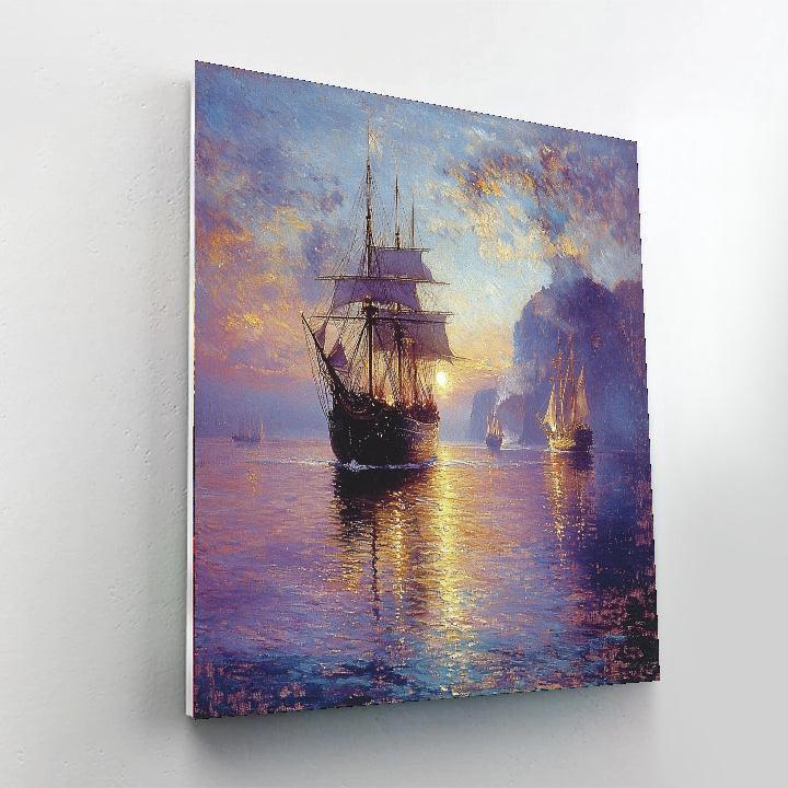 J.M.W. Turner Inspired Dreamy Twilight Seascape  DIY Paint By Numbers