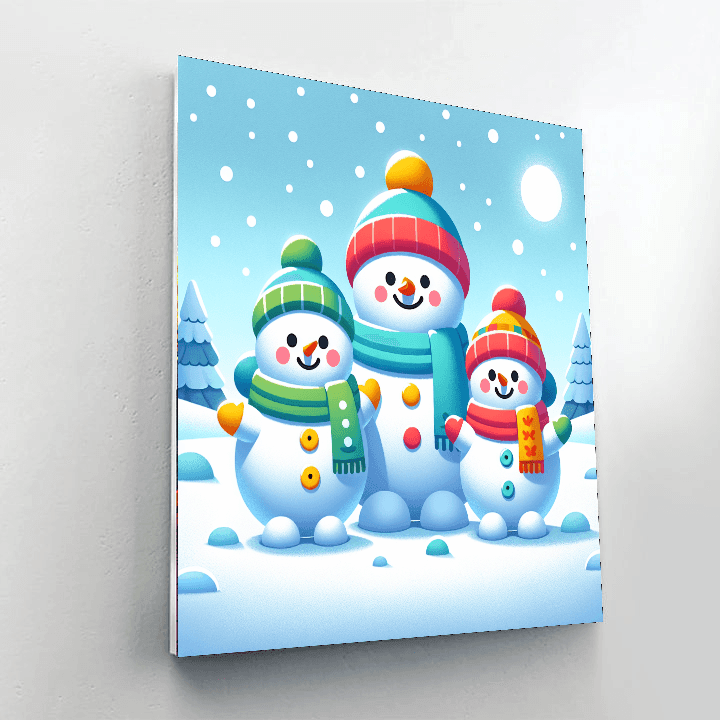 Merry Snowman Family Paint By Numbers