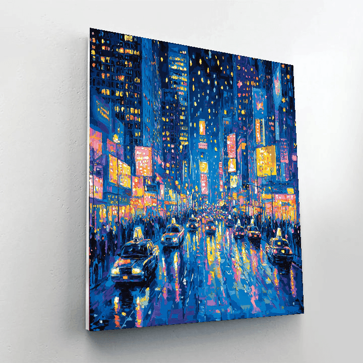Edward Hopper Inspired Festive City Lights  Paint By Numbers Art