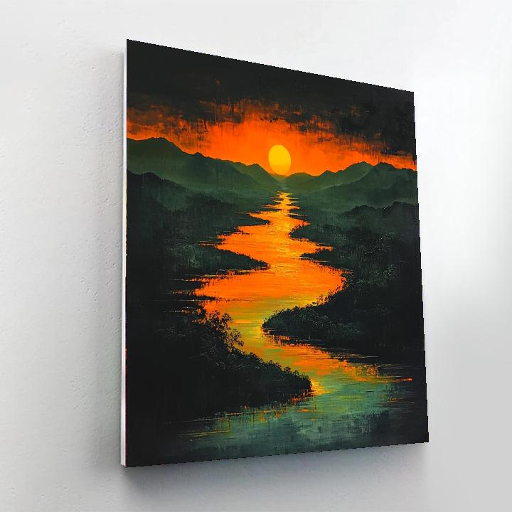 Nandalal Bose Inspired River Of Eternal Memories  Painting Number Kit