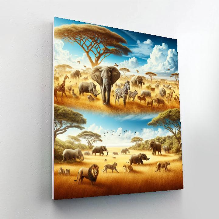 Safari Adventure Thrill Painting By Numbers Kit