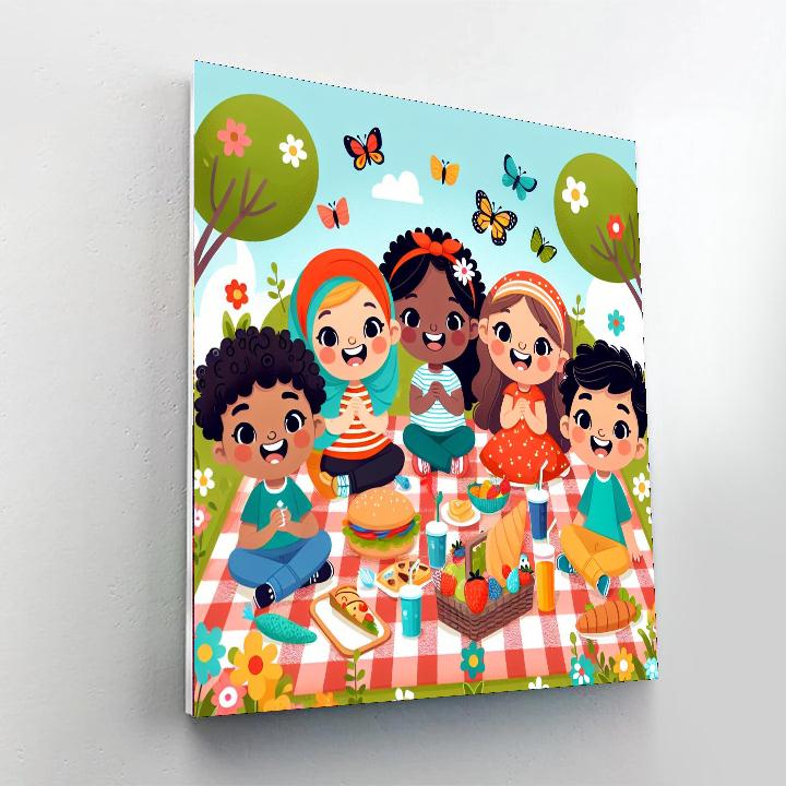 Garden Picnic Party Painting Number Kit