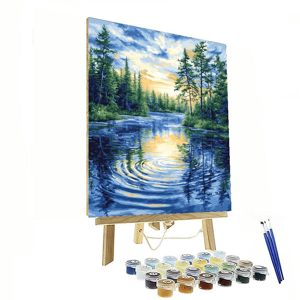 Claude Monet Inspired Elegant Reflection  Paint By Numbers
