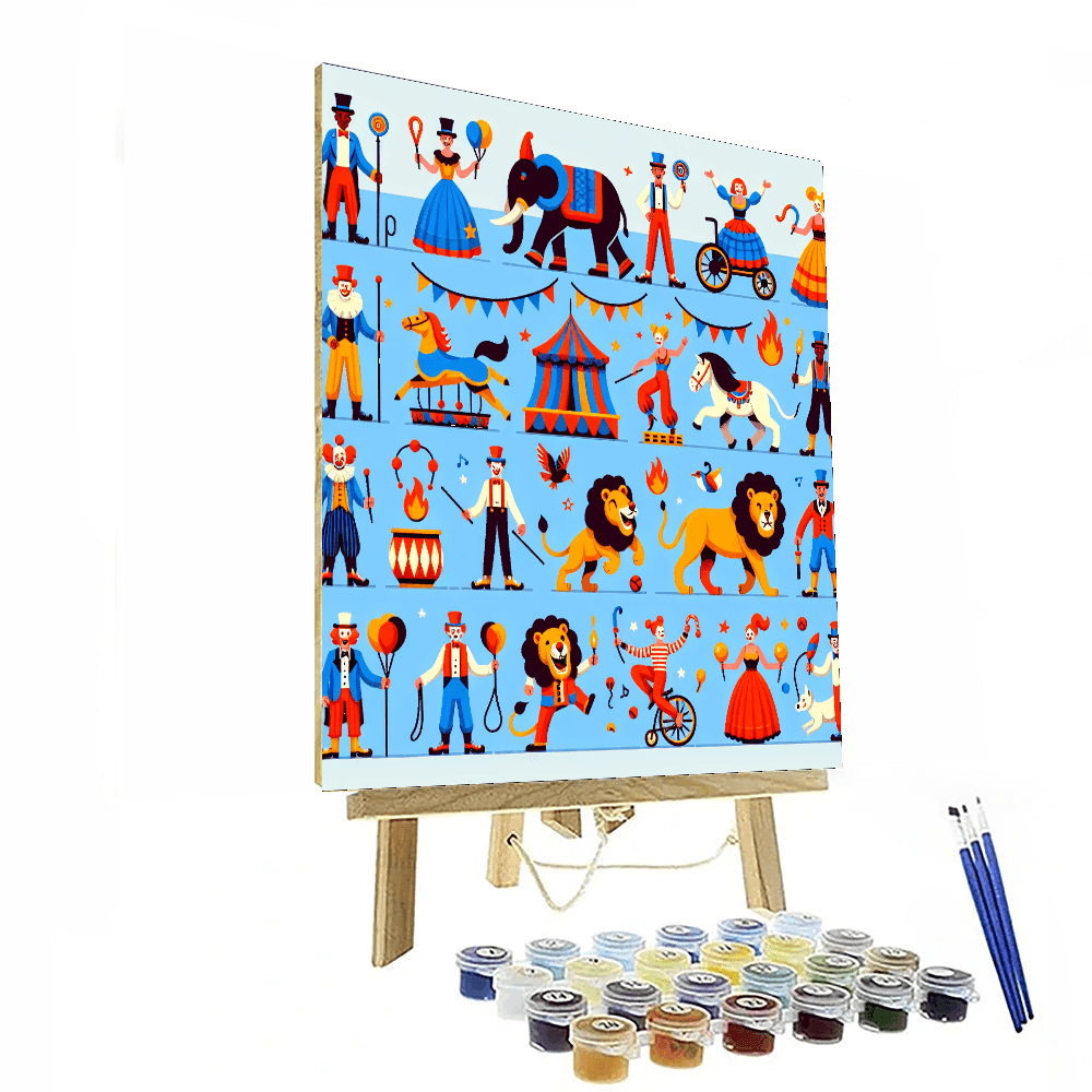 Joyful Circus Extravaganza Number Painting