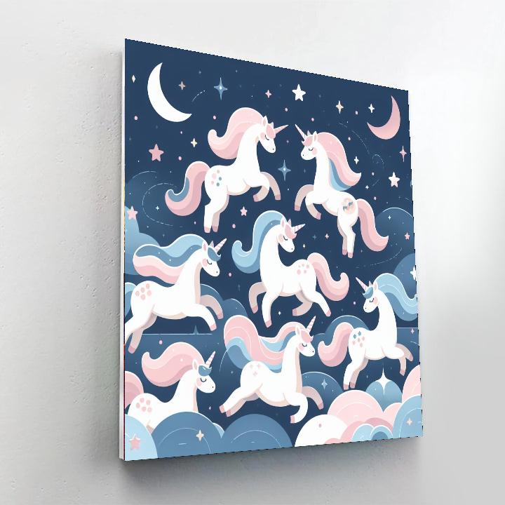 Starlit Unicorn Adventure Paint By Numbers Art