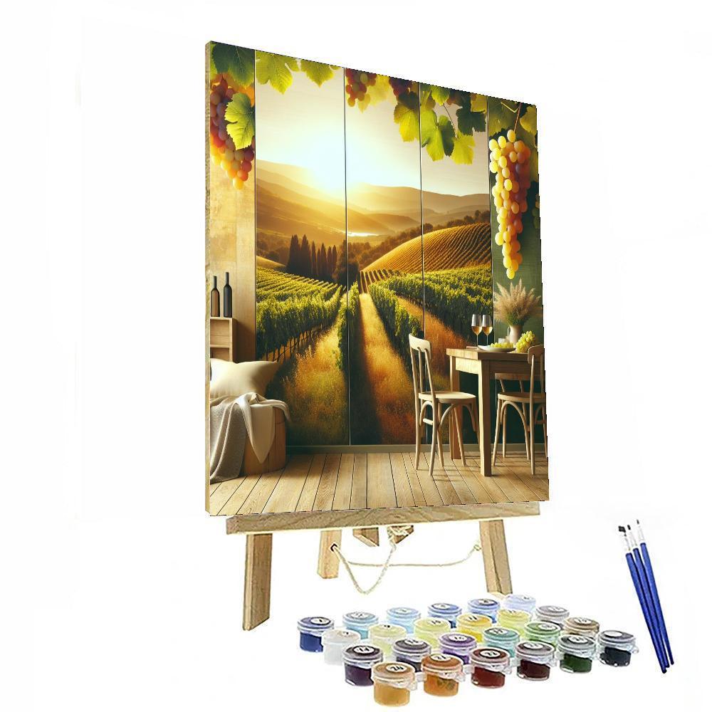 Sunlit Vineyard Tranquility DIY Paint By Numbers
