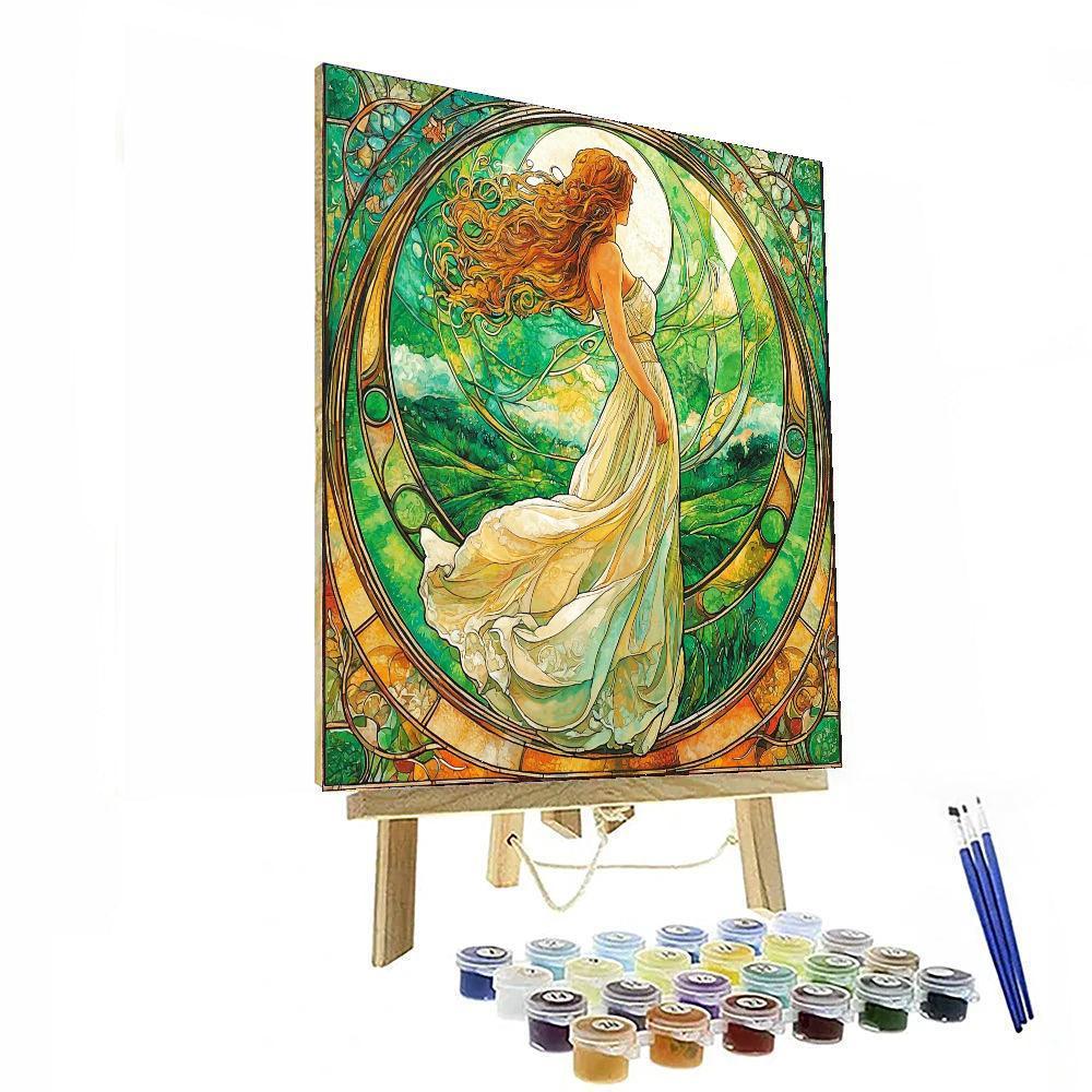 Alphonse Mucha Inspired Whisper Of The Seasons  DIY Paint By Numbers