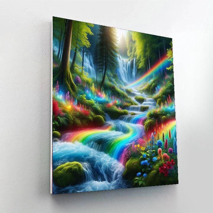 Magical Rainbow Falls Paint By Number