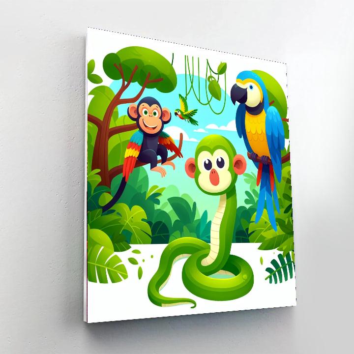 Joyful Rainforest Ramble Number Painting