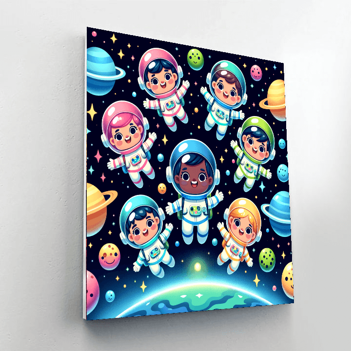 Joyful Space Explorers Painting By Numbers Kit
