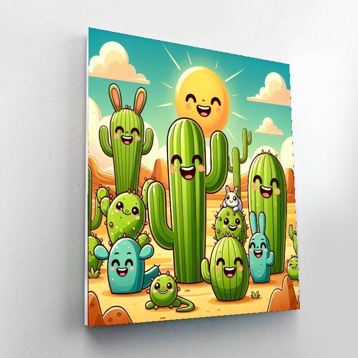 Charming Cacti Paint By Numbers Art