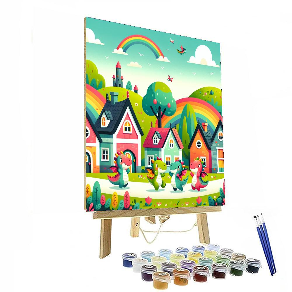 Charming Dragon Village Numbered Painting Kits