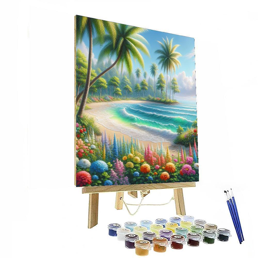 Serene Tropical Oasis Painting By Numbers Kit