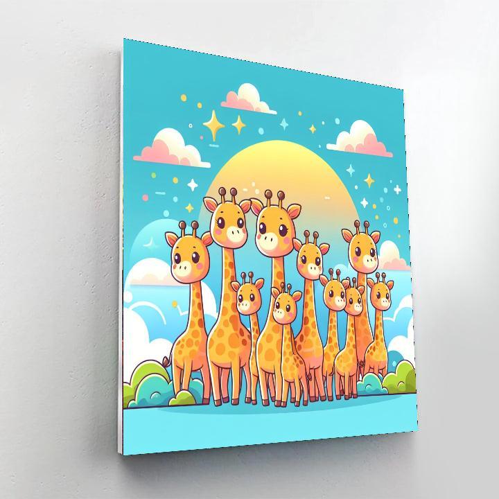 Giraffe Gazing Gala Paint By Color