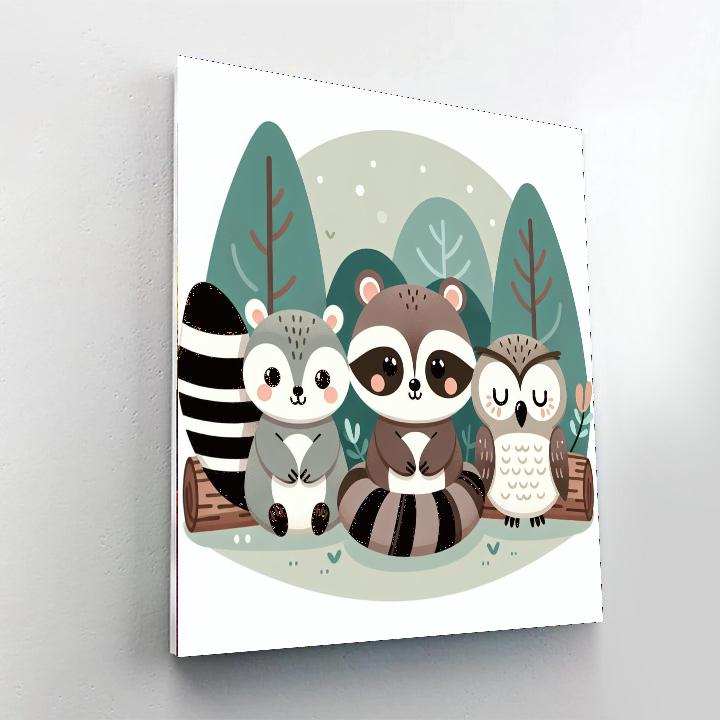 Cozy Critters Painting Number Kit