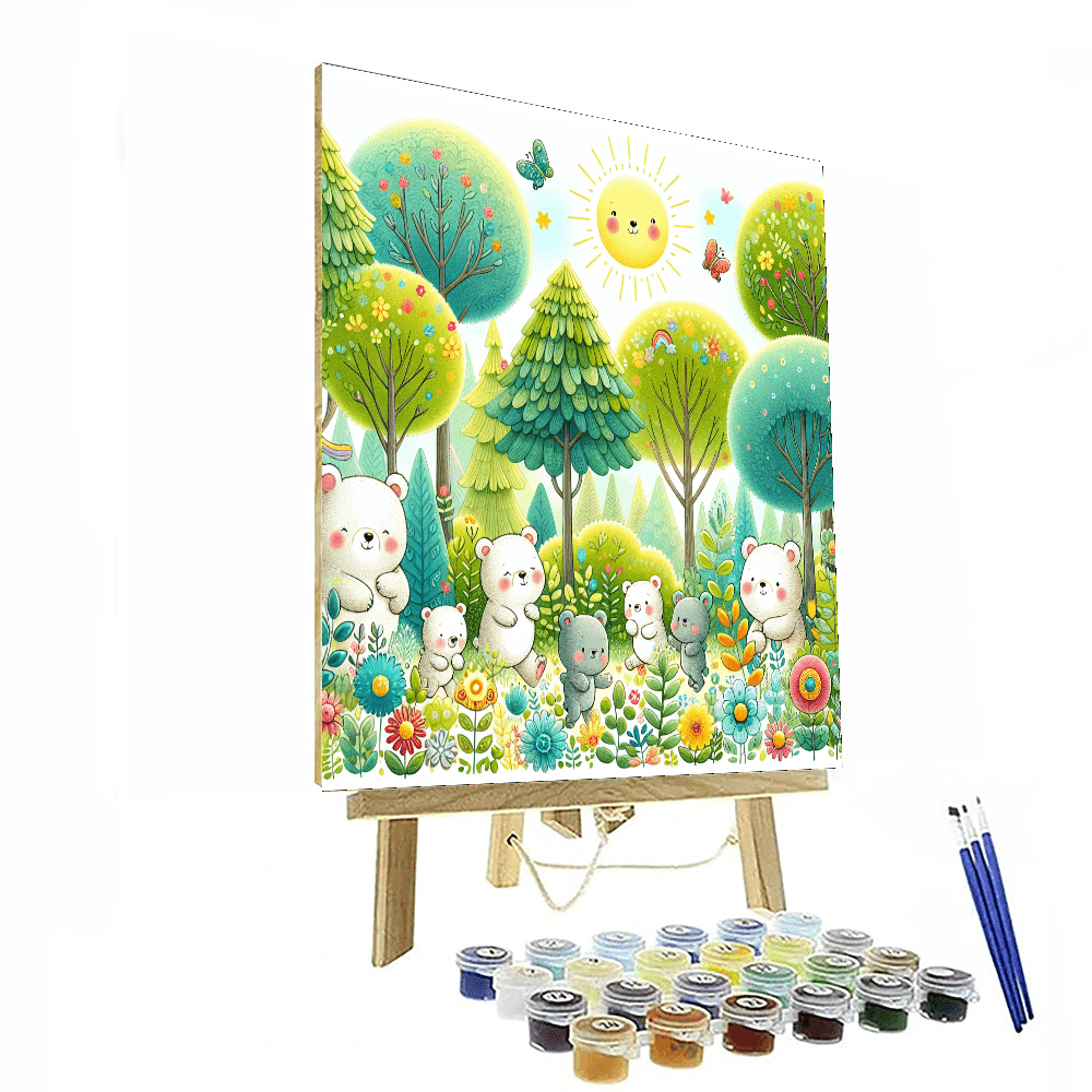 Cuddly Bears In The Woods Painting By Numbers Kit