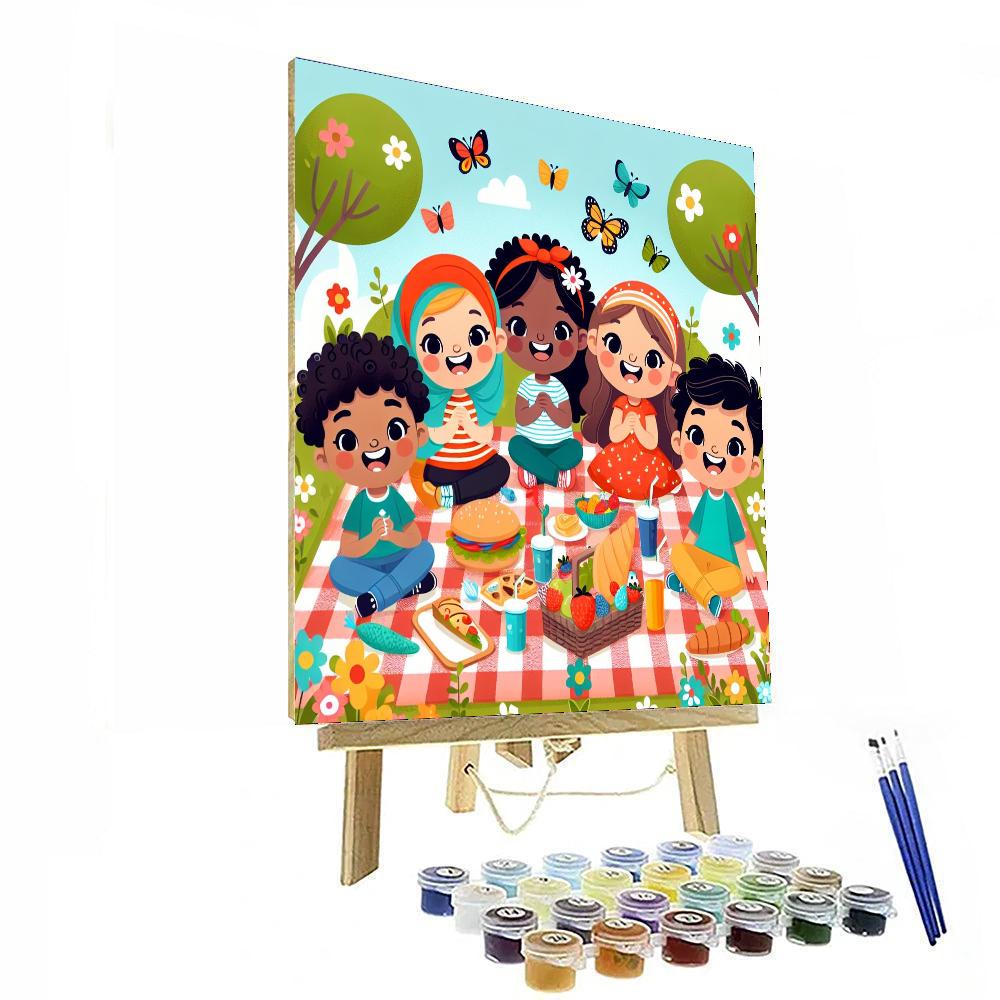 Garden Picnic Party Painting Number Kit