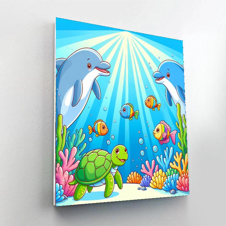 Underwater Fun With Sea Creatures Numbered Painting Kits