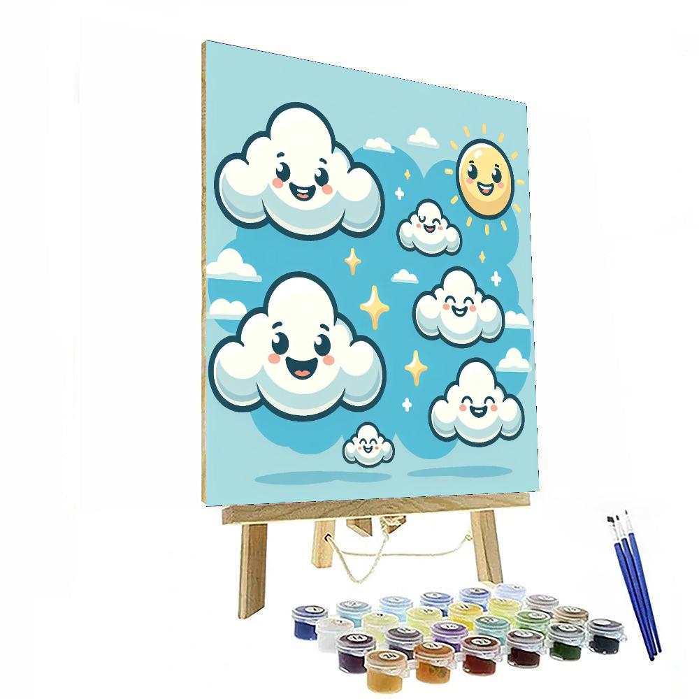 Giggling Cloud Friends Painting By Numbers Kit