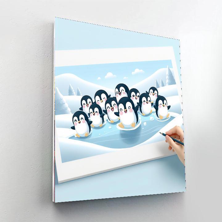 Polar Penguin Parade Paint By Numbers