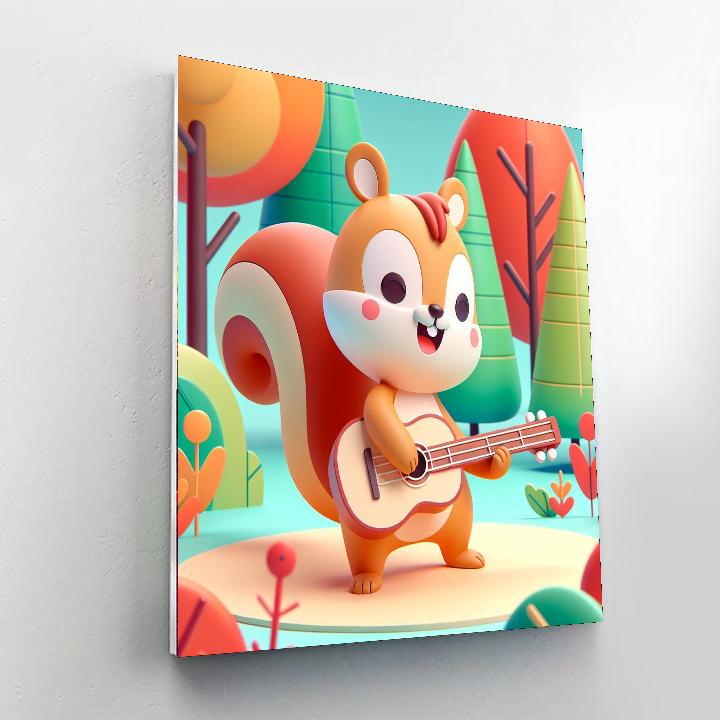 Sweet Squirrel Serenade Painting Number Kit