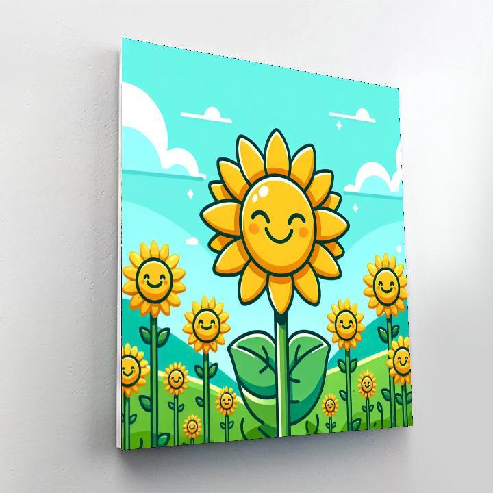 Charming Sunflower Smiles Paint By Color