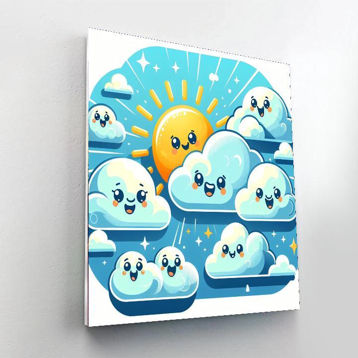 Fluffy Cloud Friends Paint By Numbers
