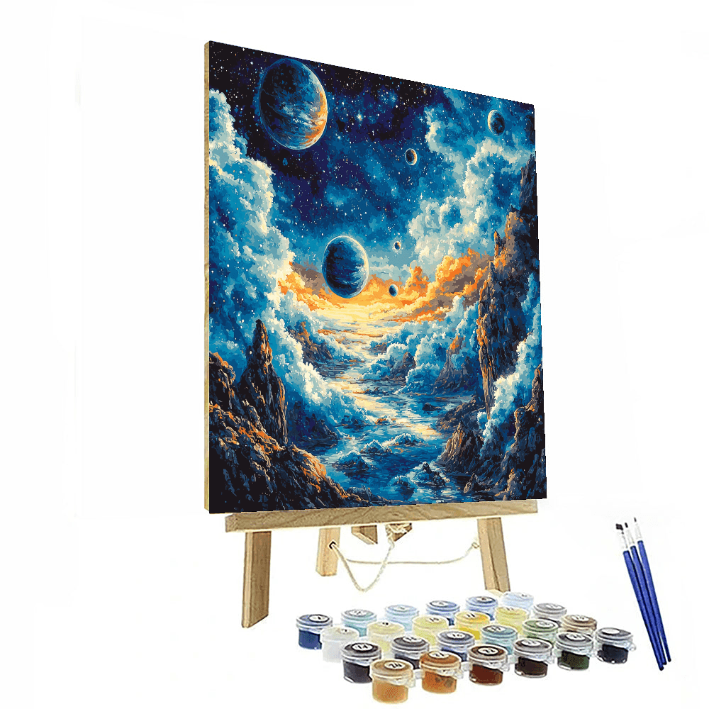 Salvador Dali Inspired Celestial Planetarium  Paint By Color