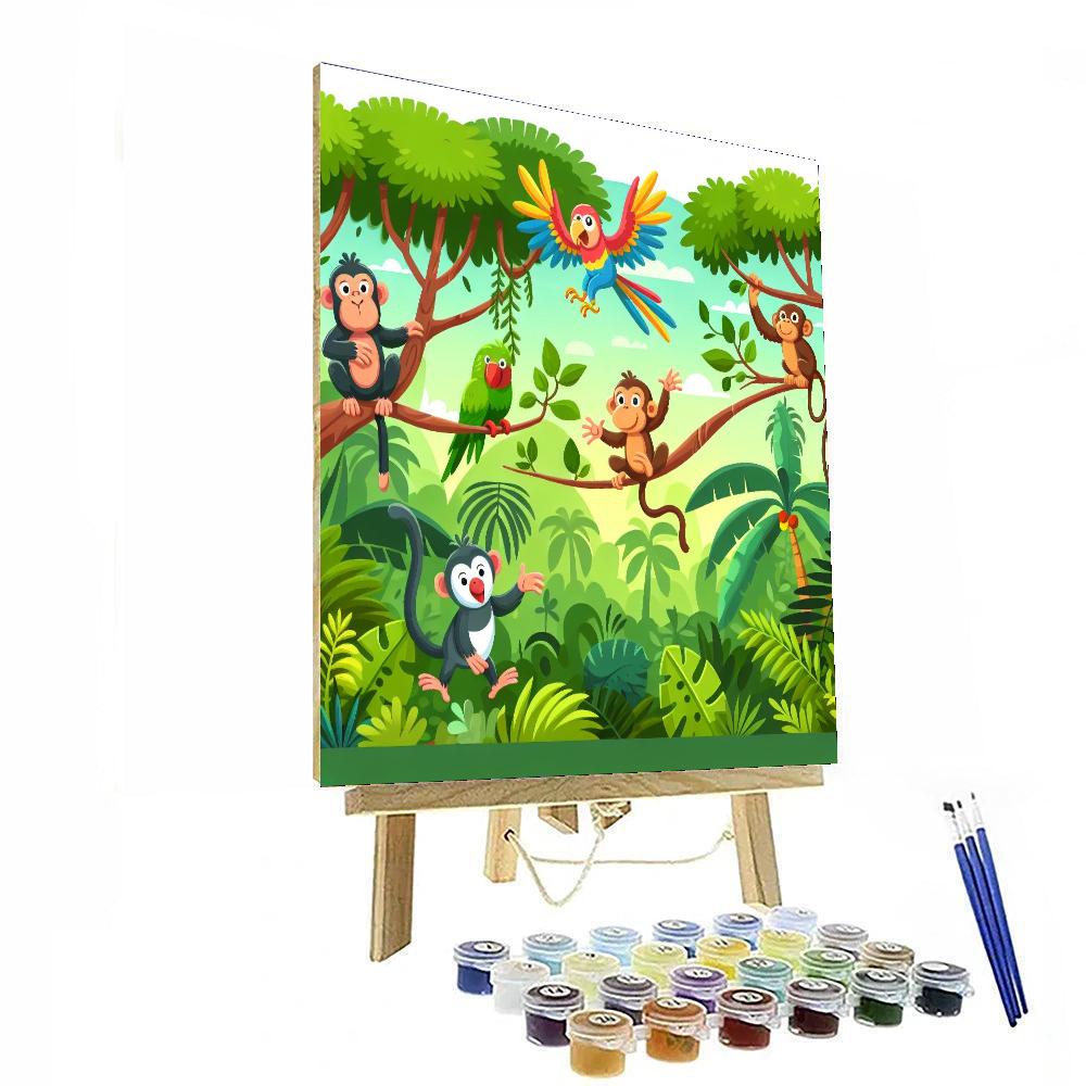 Jungle Acrobatics Fiesta Paint By Numbers Art