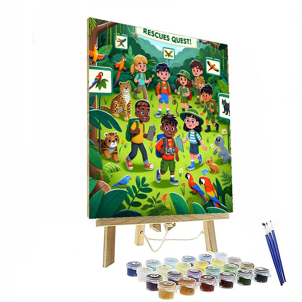 Rainforest Rescue Quest DIY Paint By Numbers