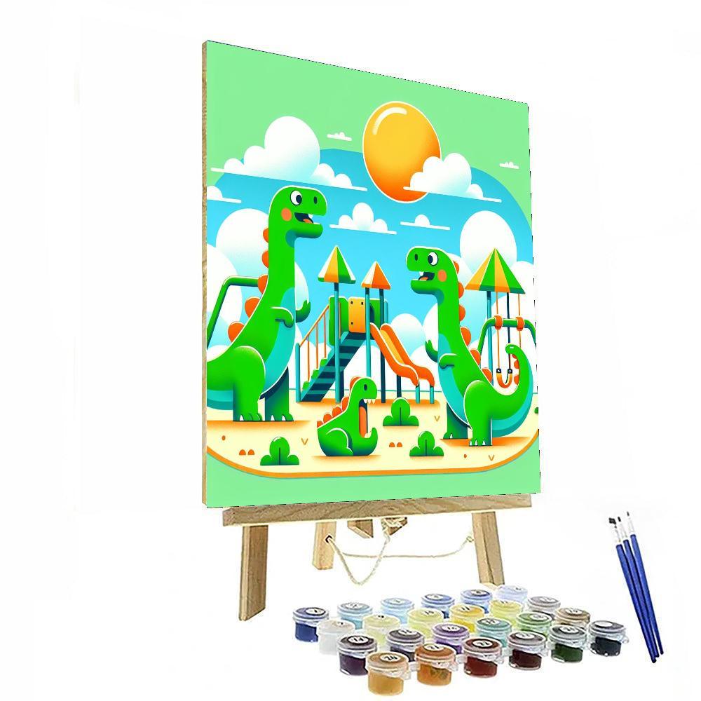 Funky Dinosaur Playground Paint By Color