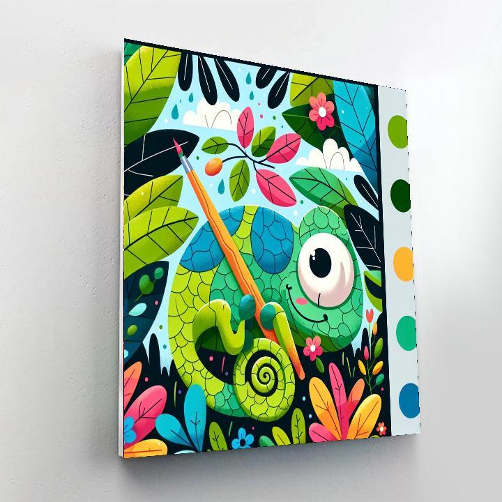 Giggles The Chameleon DIY Paint By Numbers