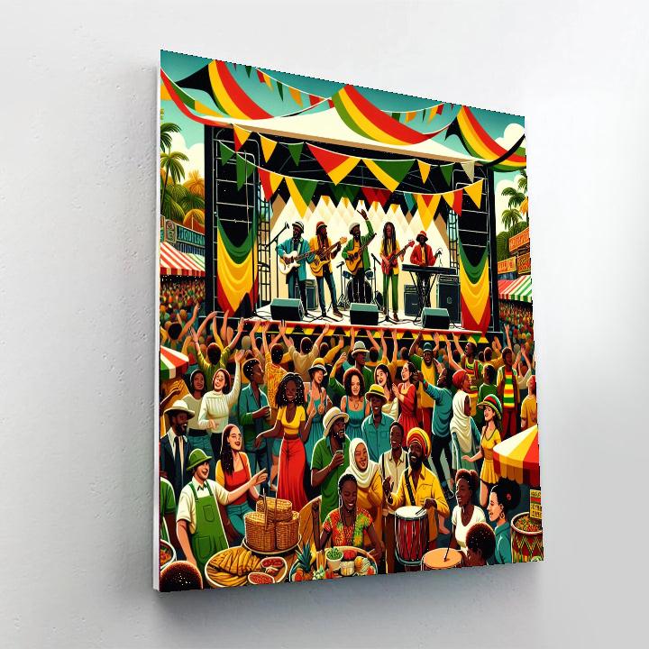 Jamaica Reggae Festival DIY Paint By Numbers