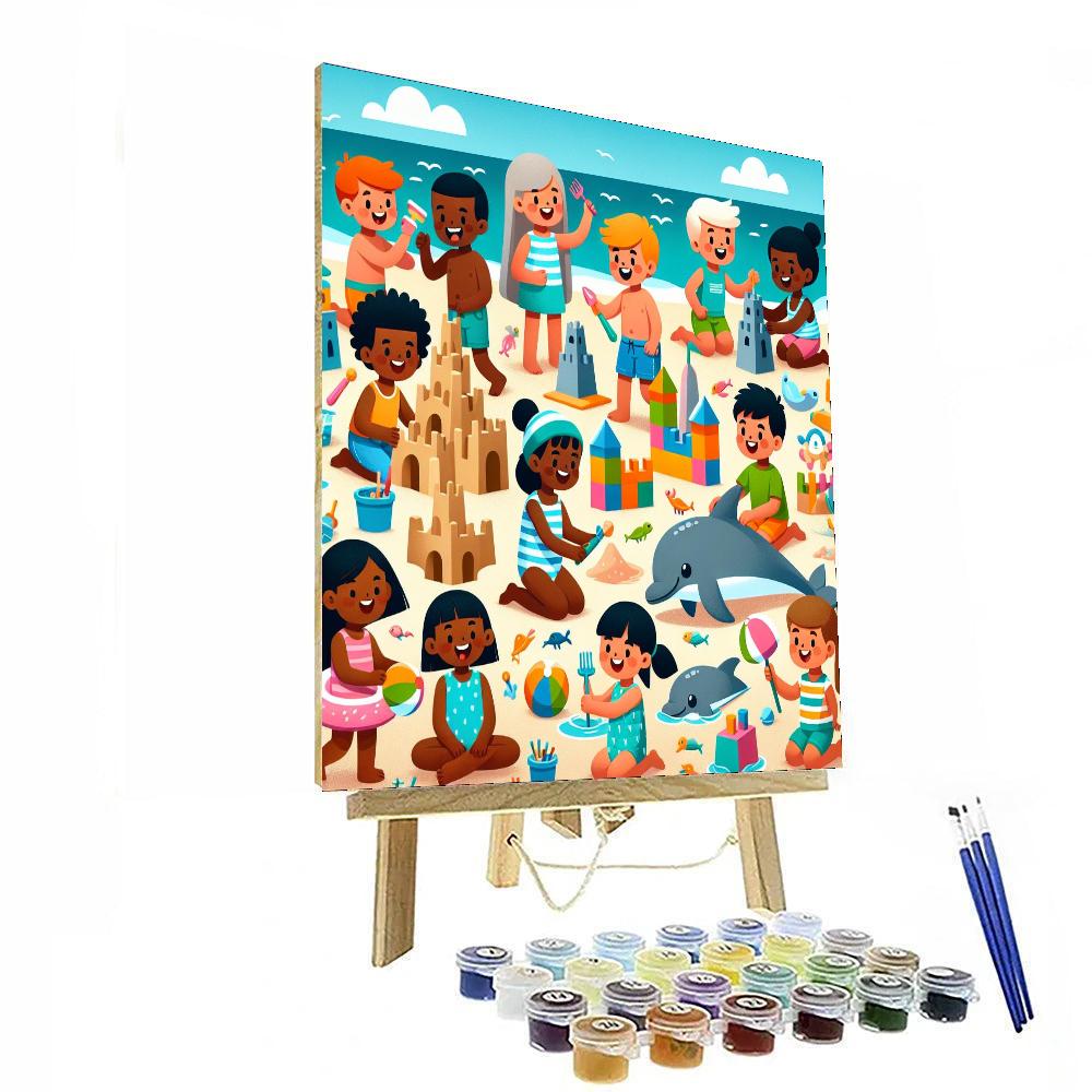 Sunny Beach Playtime Paint By Numbers Art