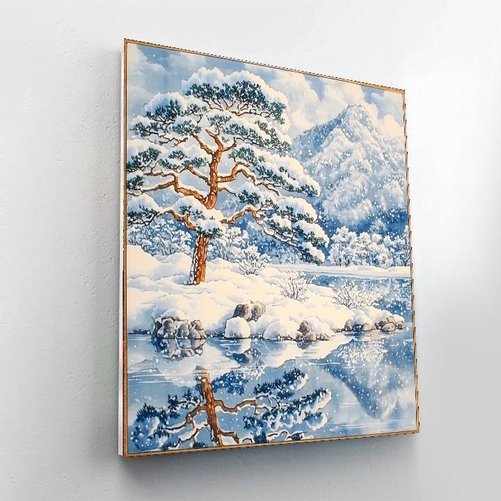 Katsushika Hokusai Inspired Hokusai's Snowy Serenity  Numbered Painting Kits