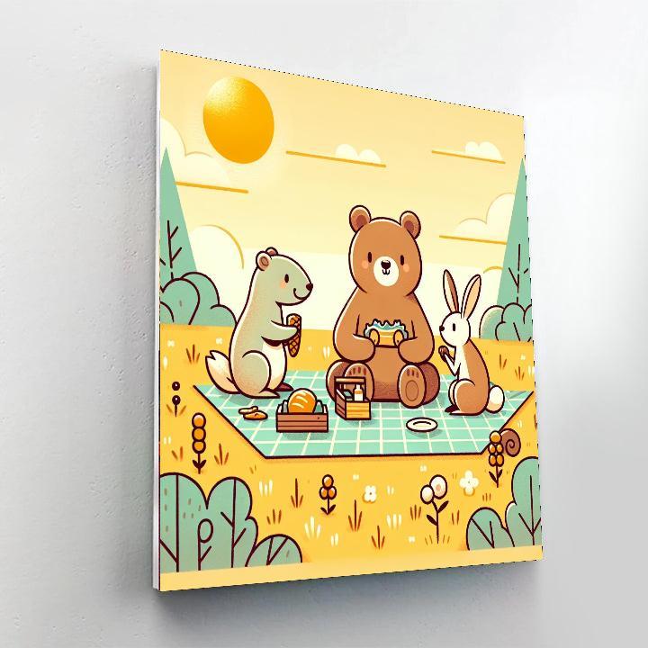 Furry Bear Picnic Paint By Number