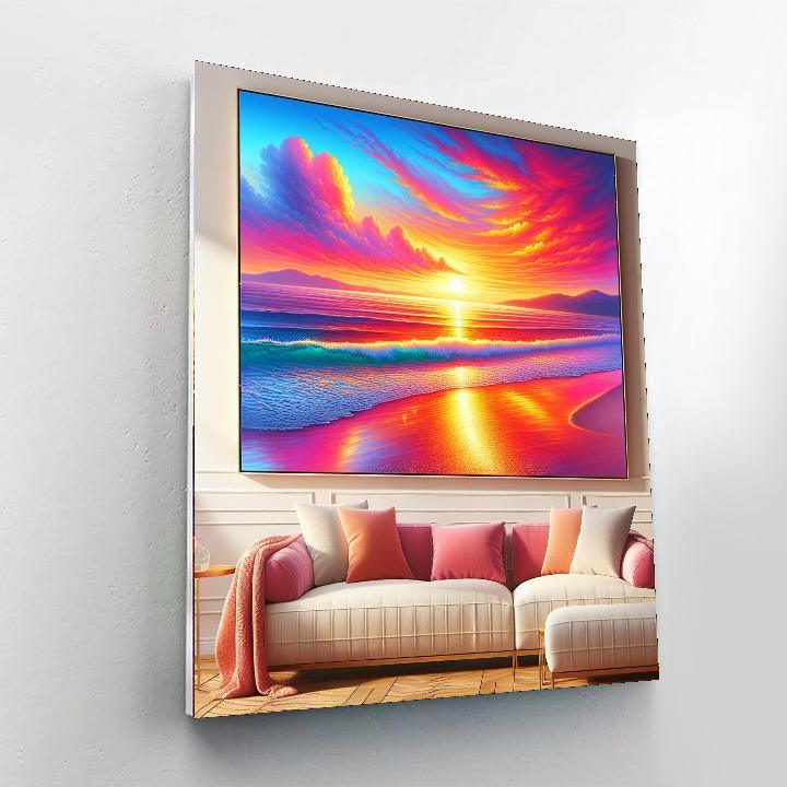 Glistening Beach Sunrise Paint By Color
