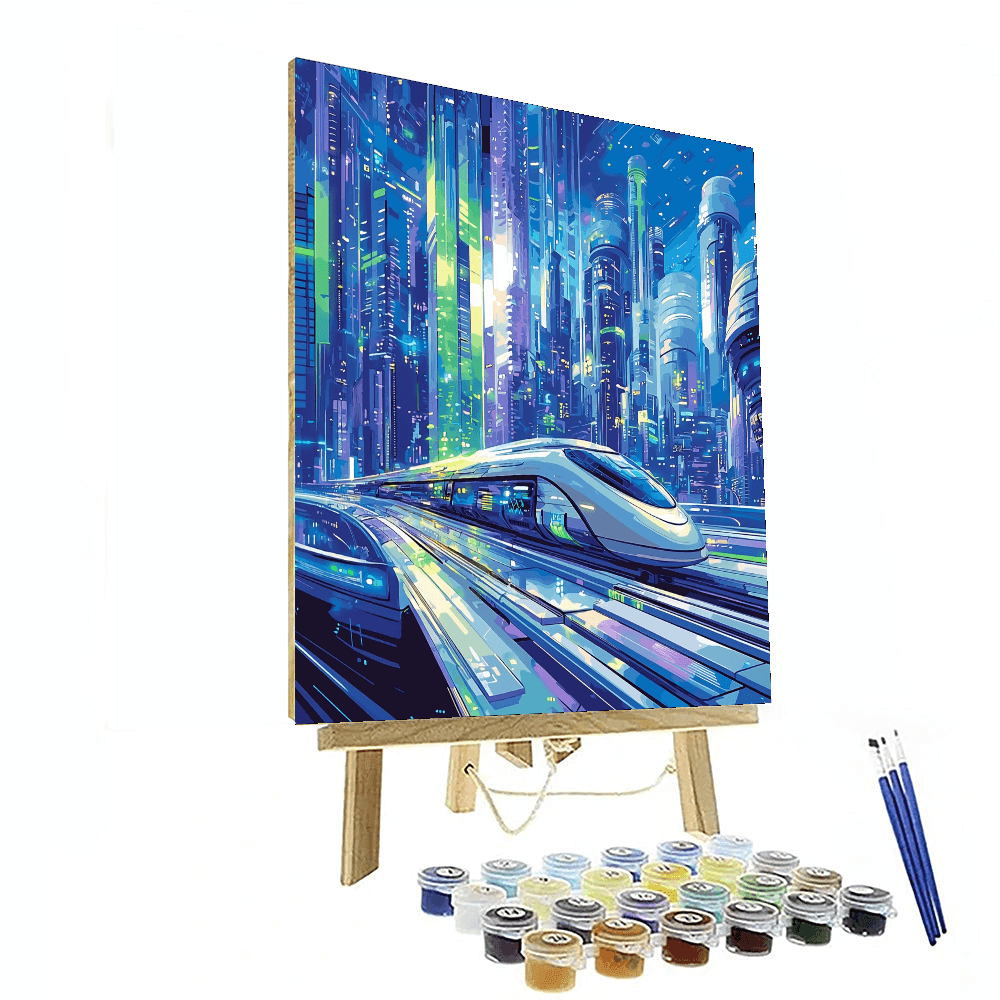 Syd Mead Inspired Futuristic Metropolis - DIY Painting By Numbers Kit