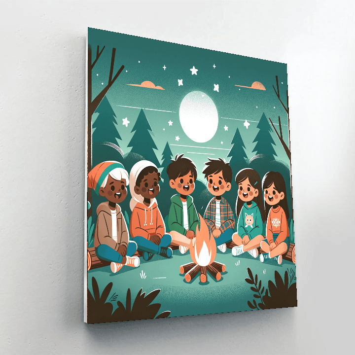 Forest Campfire Stories Painting By Numbers Kit