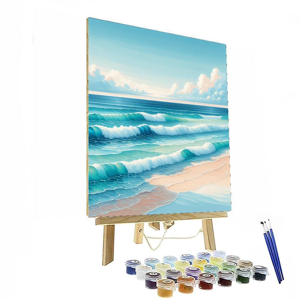 Dreamlike Ocean Waves Painting Number Kit