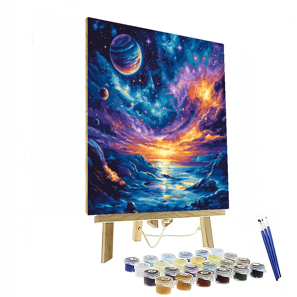 Modern Space Art Inspired Astral Exploration - DIY Painting By Numbers Kit