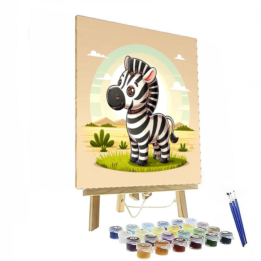 Safari Zebra Number Painting