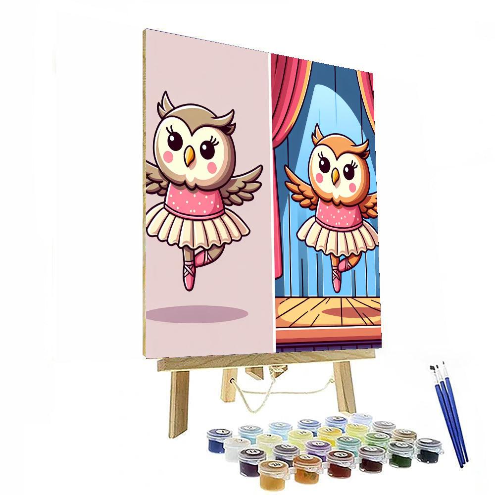 Ballet Ballerina Owl Number Painting