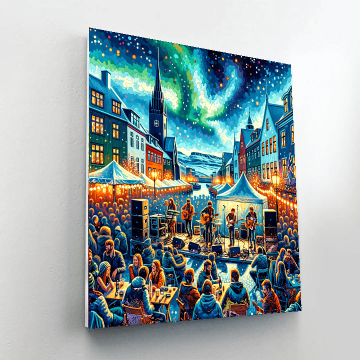 Iceland Airwaves - Reykjavik Painting By Numbers Kit