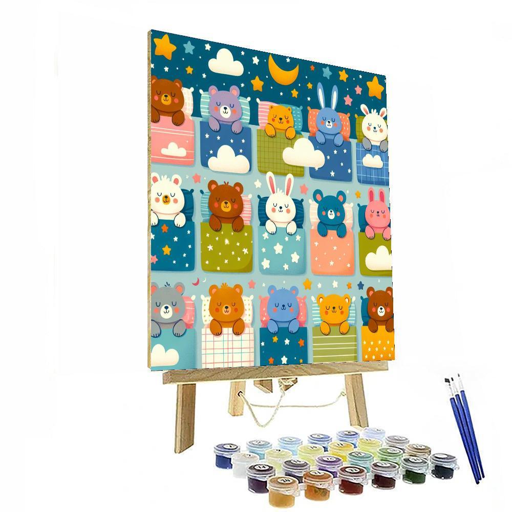 Sweet Dreams With Sleepy Animals Paint By Numbers