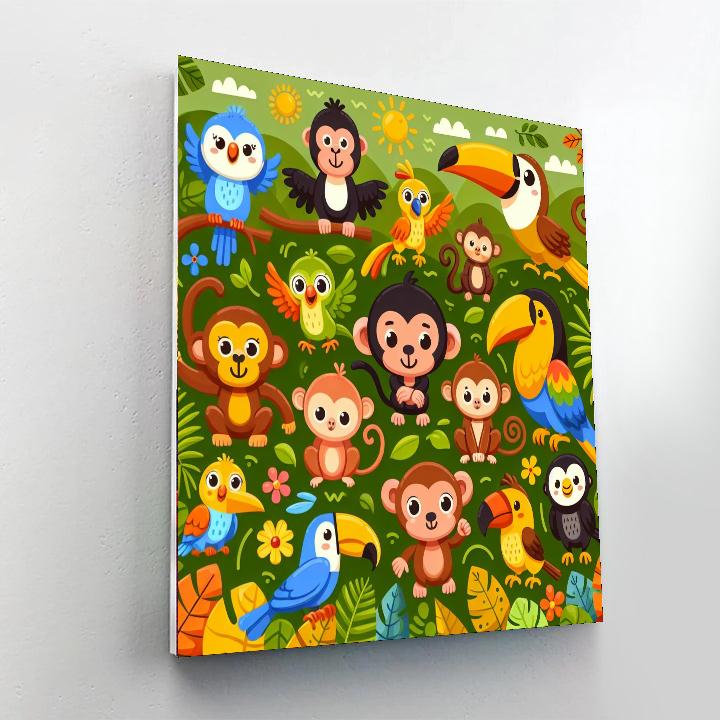 Festive Jungle Jamboree Paint By Numbers Art