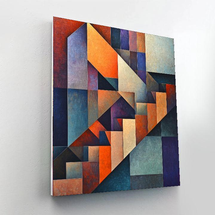 Paul Cézanne Inspired Geometric Twilight  DIY Paint By Numbers