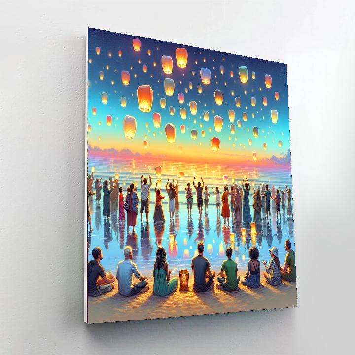 Lantern Floating Hawaii - Oahu Paint By Numbers