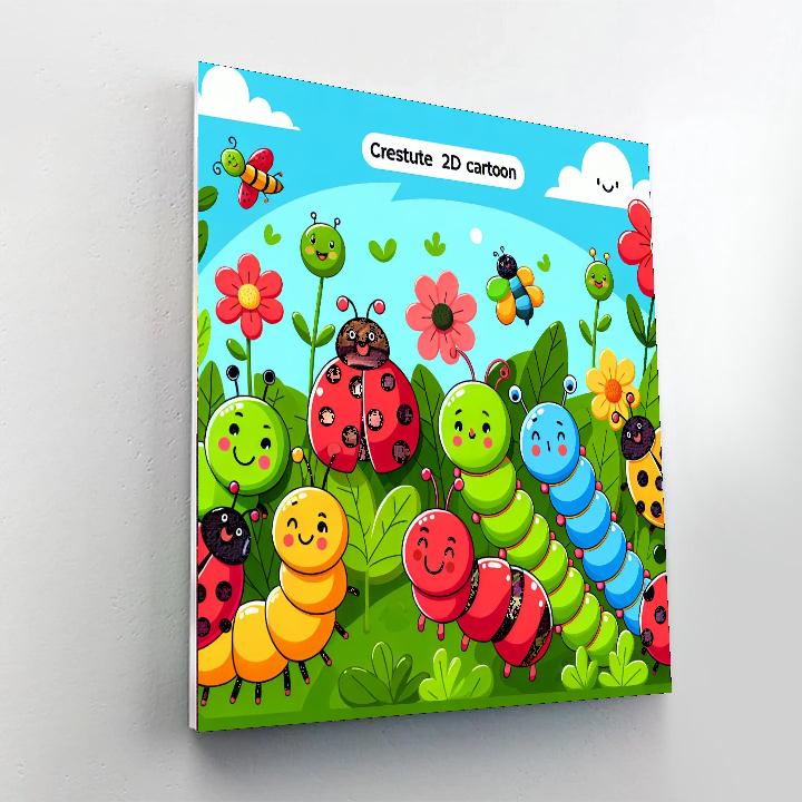 Creepy Crawly Crew Paint By Numbers Art